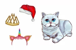 Christmas Animals Clipart, Christmas Clipart Sublimation png Product Image 3