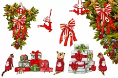 Winter scene Clipart, Christmas door scene Product Image 7