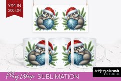 Christmas Animals Mug Wrap - Cute Christmas Mug PNG Product Image 1