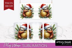 Christmas Animals Mug Wrap - Cute Christmas Mug PNG Product Image 1
