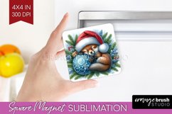 Christmas Animals Magnet Sublimation - Cute Christmas Square Product Image 1