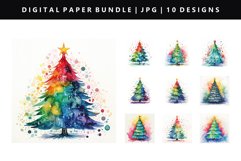 Watercolor Digital Paper Bundle | Christmas Backgrounds Product Image 5