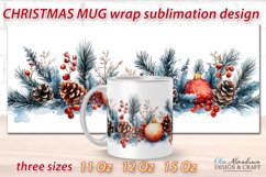 Christmas Mug Wrap Sublimation Template| Mug PNG Watercolor Product Image 1