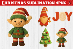 Cozy Christmas crochet sublimation | Christmas animals Product Image 1