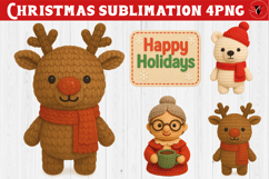 Christmas Crochet, Latch Hook, retro sublimation MEGA bundle Product Image 7