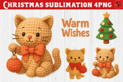 Cozy Christmas crochet sublimation | Christmas animals Product Image 1