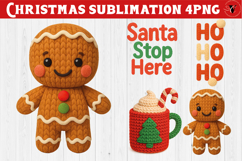 Cozy Christmas crochet sublimation | Christmas animals Product Image 1