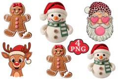 Pink Crochet Christmas PNG Crochet Yarn Christmas PNG Product Image 1