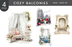 Cozy Balcony Retreat PNG Set Product Image 1