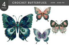 Crochet Style Butterfly PNG Artwork Product Image 1