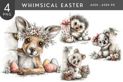 Whimsical Easter Aussie Animals PNG Set Product Image 1