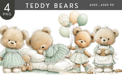 Storybook Teddy Bear Clipart Set Product Image 1