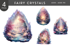 Fantasy Crystal Caverns PNG Illustration Set Product Image 1