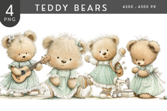 Playful Nursery Teddy Bear Clipart Product Image 1