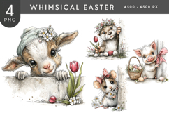 Whimsical Easter Animal Friends PNG Product Image 1