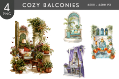 Cozy Balcony Illustration PNG Set Product Image 1