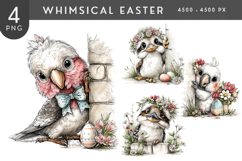 Whimsical Easter Australian Birds PNG Product Image 1