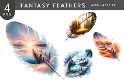 Fantasy Scenic Feather PNG Set Product Image 1