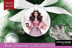 Coffee Girl Ornament PNG - Coffee Lover PNG Sublimation Product Image 1