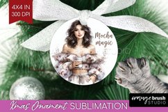 Coffee Girl Ornament PNG - Coffee Lover PNG Sublimation Product Image 1