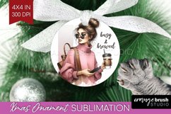 Coffee Girl Ornament PNG - Coffee Lover PNG Sublimation Product Image 1