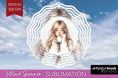 Coffee Girl Wind Spinner Sublimation PNG - Coffee Lover Product Image 1