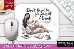 Coffee Girl Mouse Pad Sublimation - Coffee Lover Mousepad Product Image 1