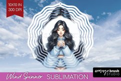 Coffee Girl Wind Spinner Sublimation PNG - Coffee Lover Product Image 1