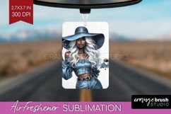 Coffee Girl Air Freshener PNG - Coffee Lover PNG Sublimation Product Image 1
