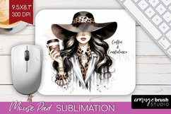 Coffee Girl Mouse Pad Sublimation - Coffee Lover Mousepad Product Image 1