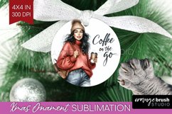Coffee Girl Ornament PNG - Coffee Lover PNG Sublimation Product Image 1