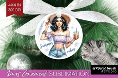 Coffee Girl Ornament PNG - Coffee Lover PNG Sublimation Product Image 1