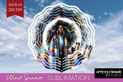 Coffee Girl Wind Spinner Sublimation PNG - Coffee Lover Product Image 1