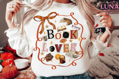 Colorful Boho Floral Bookworm Png, Bookish Png, Preppy Book Product Image 2