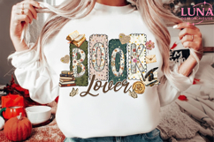 Boho Wildflower Book Lover Png, Bookish Png Cottagecore Book Product Image 2