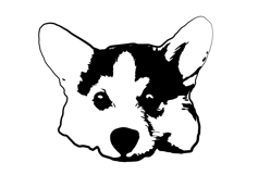Cute Corgi Dog - black vector svg Product Image 5