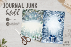 Blue Christmas Journal Junk Bifold winter scrapbook Product Image 1