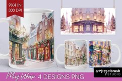 Christmas City Mug Wrap - Cozy Christmas Mug PNG Sublimation Product Image 1