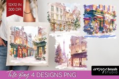Christmas City Tote Bag - Cozy Christmas Tote Bag PNG Product Image 1