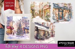 Christmas City Tote Bag - Cozy Christmas Tote Bag PNG Product Image 1