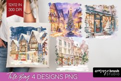 Christmas City Tote Bag - Cozy Christmas Tote Bag PNG Product Image 1