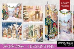 Christmas City Tumbler Wrap - Cozy Christmas Tumbler PNG Product Image 1