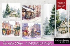 Christmas City Tumbler Wrap - Cozy Christmas Tumbler PNG Product Image 1
