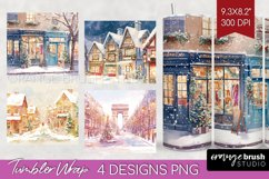 Christmas City Tumbler Wrap - Cozy Christmas Tumbler PNG Product Image 1