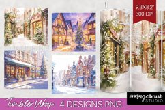 Christmas City Tumbler Wrap - Cozy Christmas Tumbler PNG Product Image 1