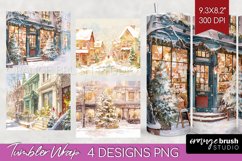 Christmas City Tumbler Wrap - Cozy Christmas Tumbler PNG Product Image 1