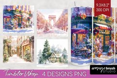 Christmas City Tumbler Wrap - Cozy Christmas Tumbler PNG Product Image 1