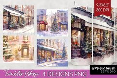 Christmas City Tumbler Wrap - Cozy Christmas Tumbler PNG Product Image 1