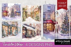 Christmas City Tumbler Wrap - Cozy Christmas Tumbler PNG Product Image 1