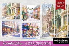 Christmas City Tumbler Wrap - Cozy Christmas Tumbler PNG Product Image 1